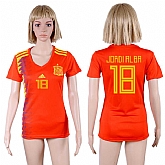 Women Spain 18 JORDI ALBA Home 2018 FIFA World Cup Soccer Jersey,baseball caps,new era cap wholesale,wholesale hats